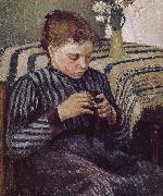 Camille Pissarro Woman Sewing Spain oil painting artist
